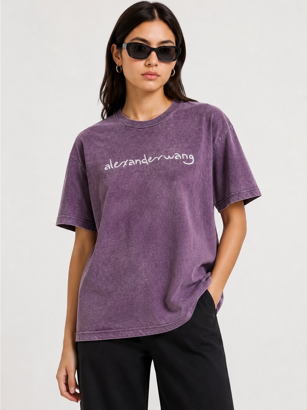 Alexander Wang Purple Logo T-shirt, size S, new